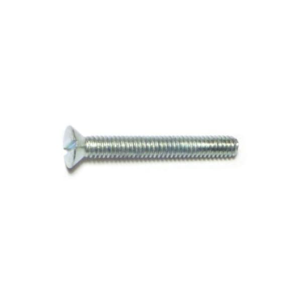 Midwest Fastener #5-32 x 1-1/4 in Slotted Flat Machine Screw, Zinc Plated Steel, 40 PK 61372 - main
